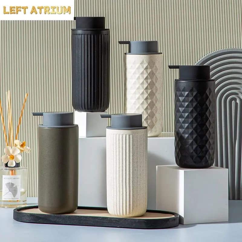 Antibacterial Ceramic Lotion Press Empty Bottle Contact Hotel Shampoo Dispenser Household Soap Dispenser Bathroom Accessories