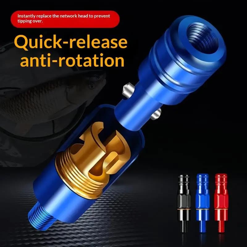 Landing Net Head Adapter Anti-rotation Fish Landing Net Screw Prevent Fish Running Fishing Landing Harpoon Fishing Accessories