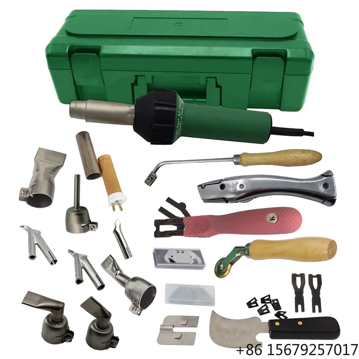 1600W Professional Heat Gun Kit PVC Roofing Welding Tools Plastic Welder Hot Air Torch with 8pcs Nozzles Groover Flooring Tools