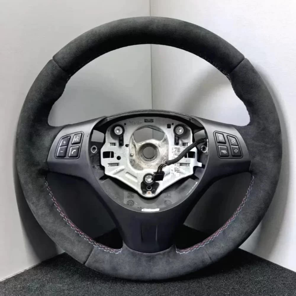 Hand Stitched Steering Wheel Cover Suede M Sport M3 E90 E91 E92 E87 E81 E82 E88 X1 E84 Car Steering Wrap Braid Cover For BMW E93