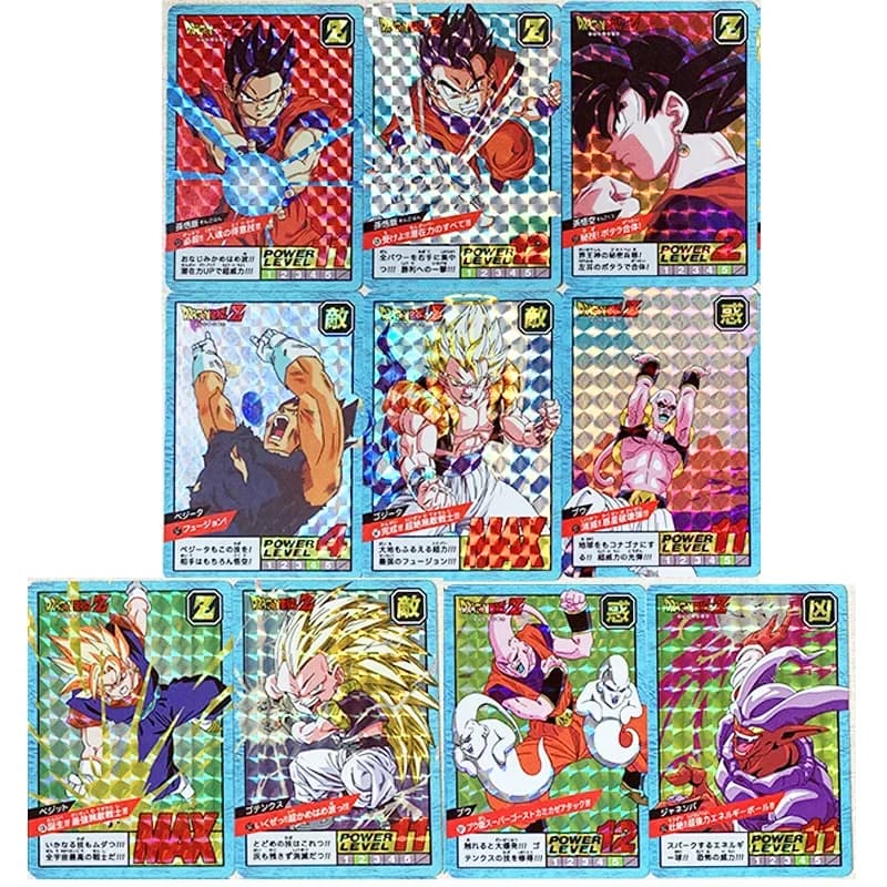 Set di 10 Carte da Collezione Dragon Ball Z GT con Processo di Rifrazione, Super Saiyan Heroes Battle Card, Ultra Instinct Goku Vegeta