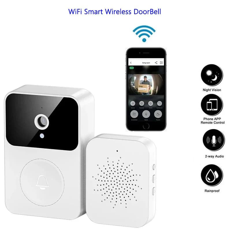 Campanello Video Intelligente Wireless X9 con Monitoraggio Remoto, Interfono HD, Visione Notturna e Batteria Ricaricabile Integrata