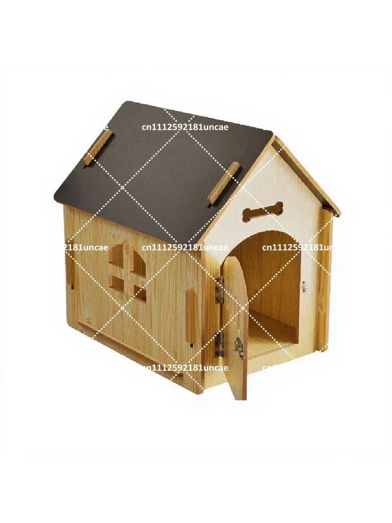 Pet Dog House Dismantled Easy Install Wooden Cat Litter Cage Indoor Outdoor Use