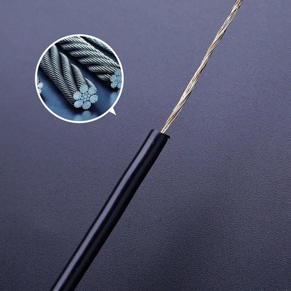 Fitness Jump Rope High Performance Black Rubber Wire Smooth Rotation Lightweight Grip Handles Jumping Workout Exercise Rope