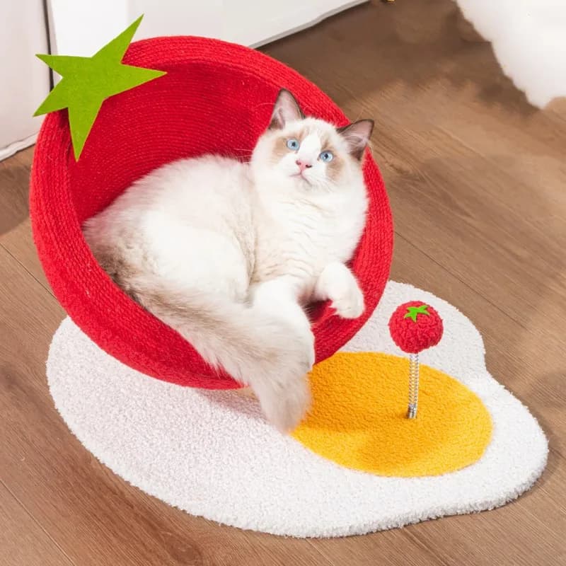 Cat Scratcher Cute Cats Tree House Hemp Rope Scratching Post for Cats Claws Trimming Tower Sofa Protector Toys Cat Scratch Board