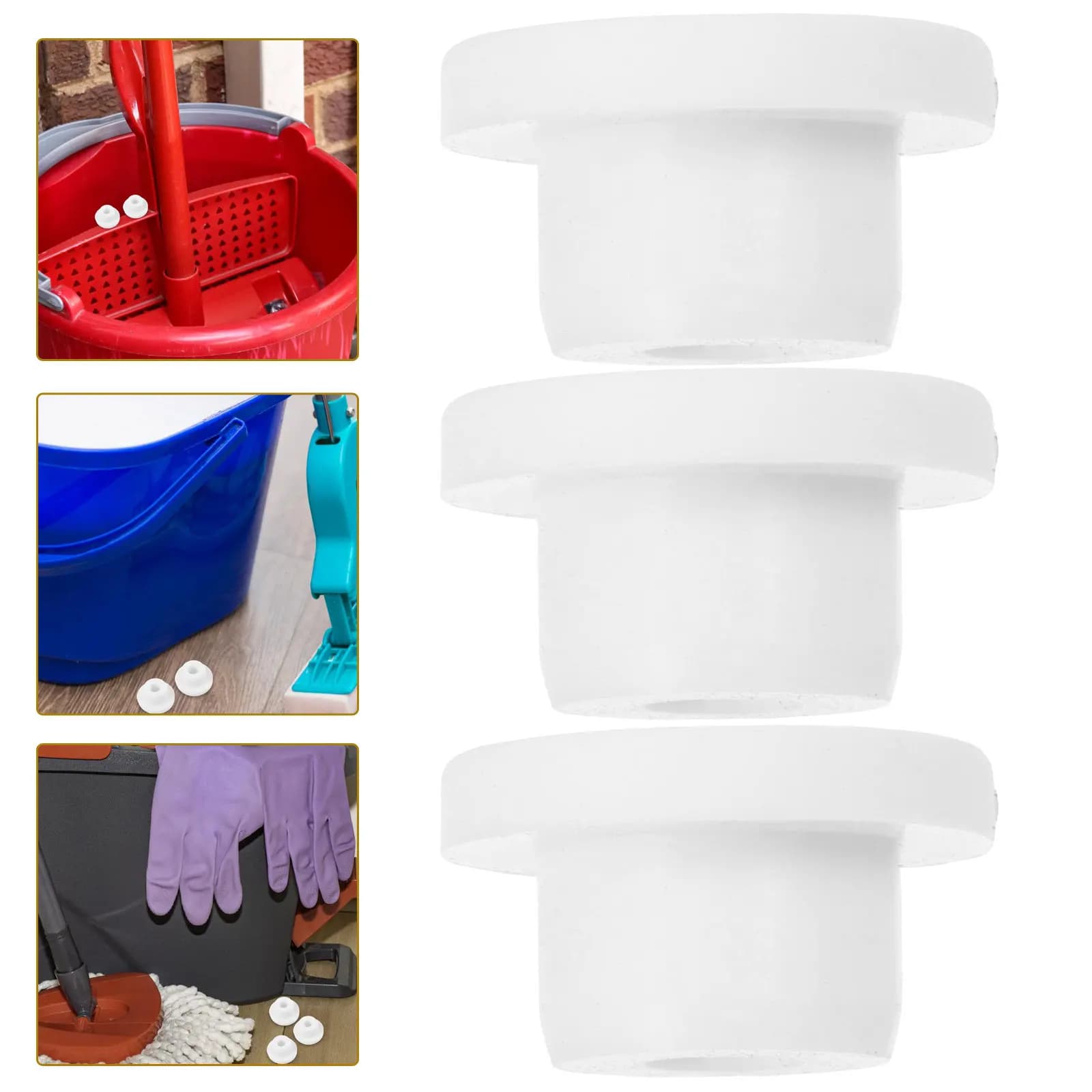3 Pezzi Tappi di Ricambio in Gomma Antigoccia per Secchio Mop, Tappi per Fori per Secchio Mop Hands-Free