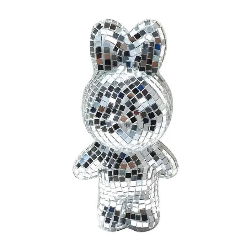 Rabbit Disco Ball Silver Bunny Shape figurine di vetro Funky Rabbit statue Music Festival Decoration Creative Disco Balls