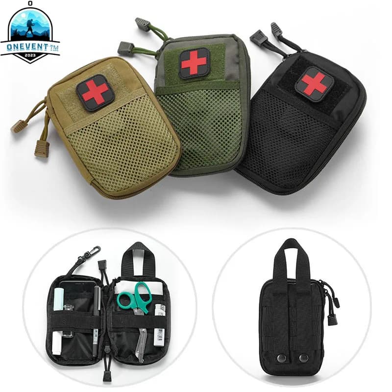 Accessori medici tattici in nylon Molle Kit di pronto soccorso da campeggio sospeso Borsa per medicinali portatile Piccola marsupio portaoggetti