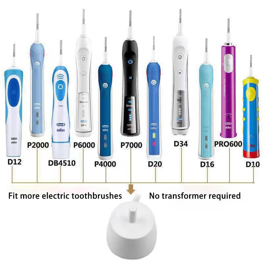 Caricabatterie universale per spazzolino elettrico, caricabatterie portatile leggero e di ricambio con controllo autonomo per Oral D12 D20 D16 D10