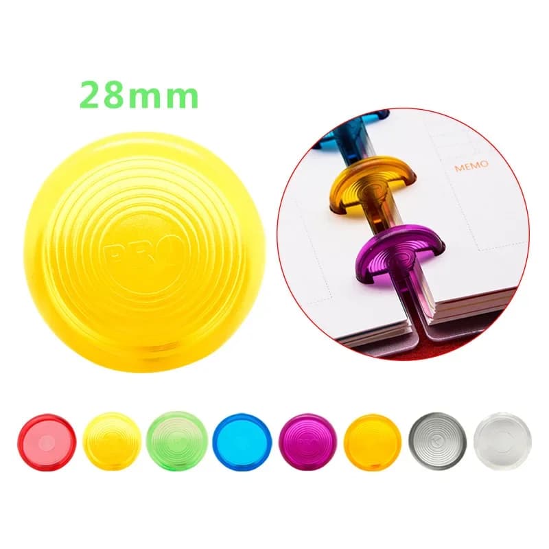 Fromthenon 28 millimetri di Plastica di Colore Disco Anello Legato per Funghi T Tipo di Fori Notebook H Planner Vincolante Accessori di Cancelleria