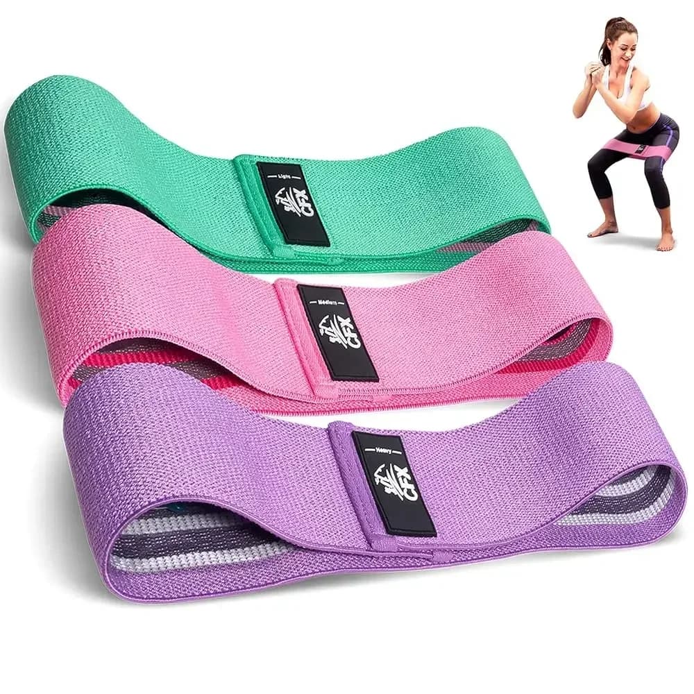 Set di Bande di Resistenza, Fasce Elastiche per Esercizi con Design Antiscivolo per Fianchi e Glutei, 3 Livelli di Resistenza per Donne e Uomini, Fasce per Allenamento Glutei
