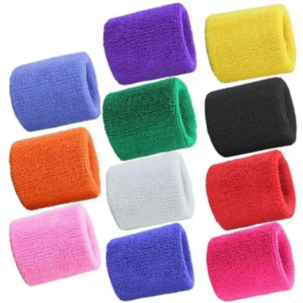 2 pezzi cinturino da polso in cotone cinturino da tennis fasce per il sudore fasce per il sudore fitness ad asciugatura rapida fascia da polso supporto per il polso di sicurezza fascia avvolgente
