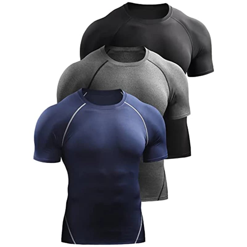 2025 Compressione T Shirt Uomo Estate Abbigliamento sportivo T-shirt da corsa Elastico Quick Dry Sport Top Tee Atletico Palestra Allenamento Camicie da uomo