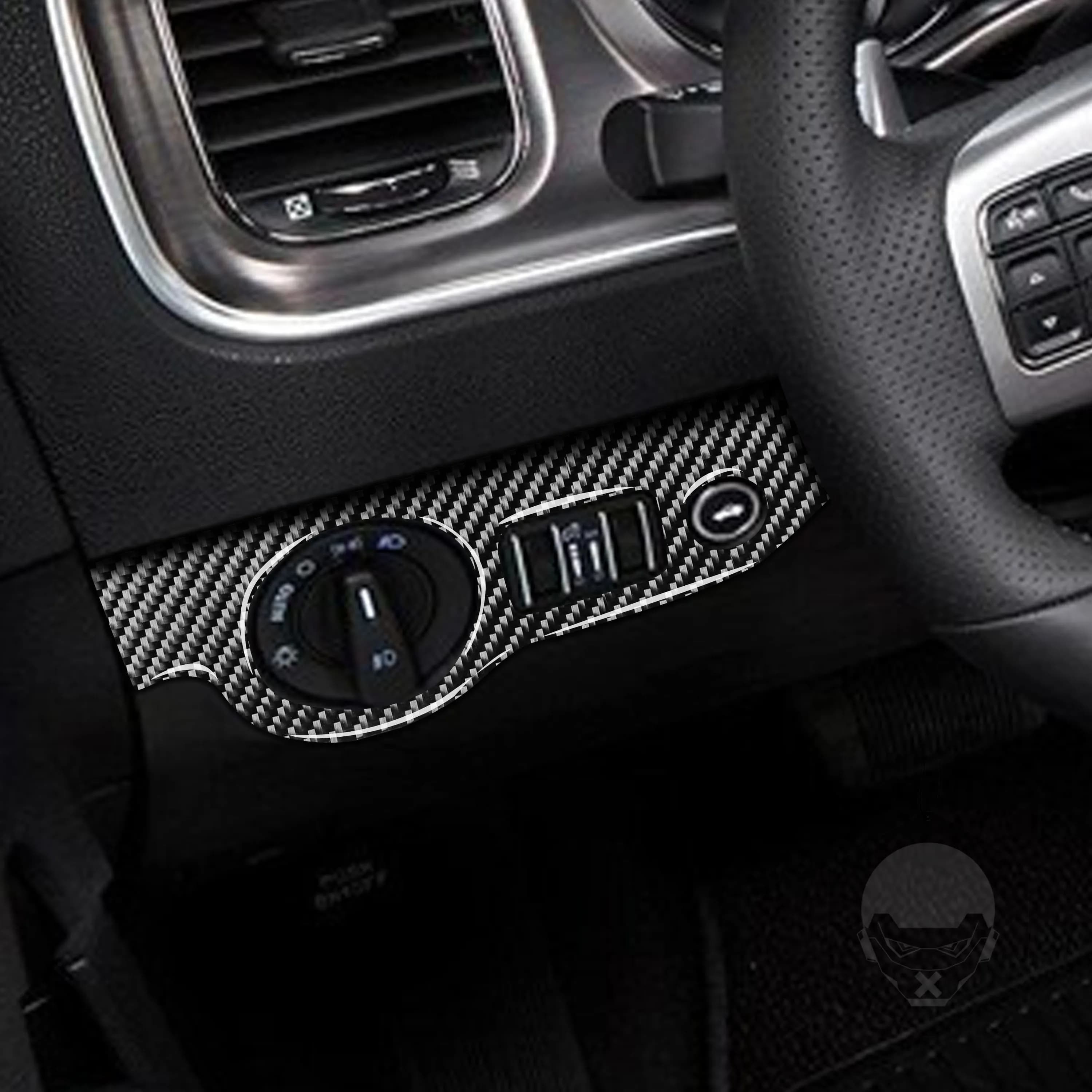 Per Dodge Charger SRT8 2011-2014 Pannello di controllo dell'interruttore dei fari in fibra di carbonio Copertura decorativa Accessori auto Adesivo interno