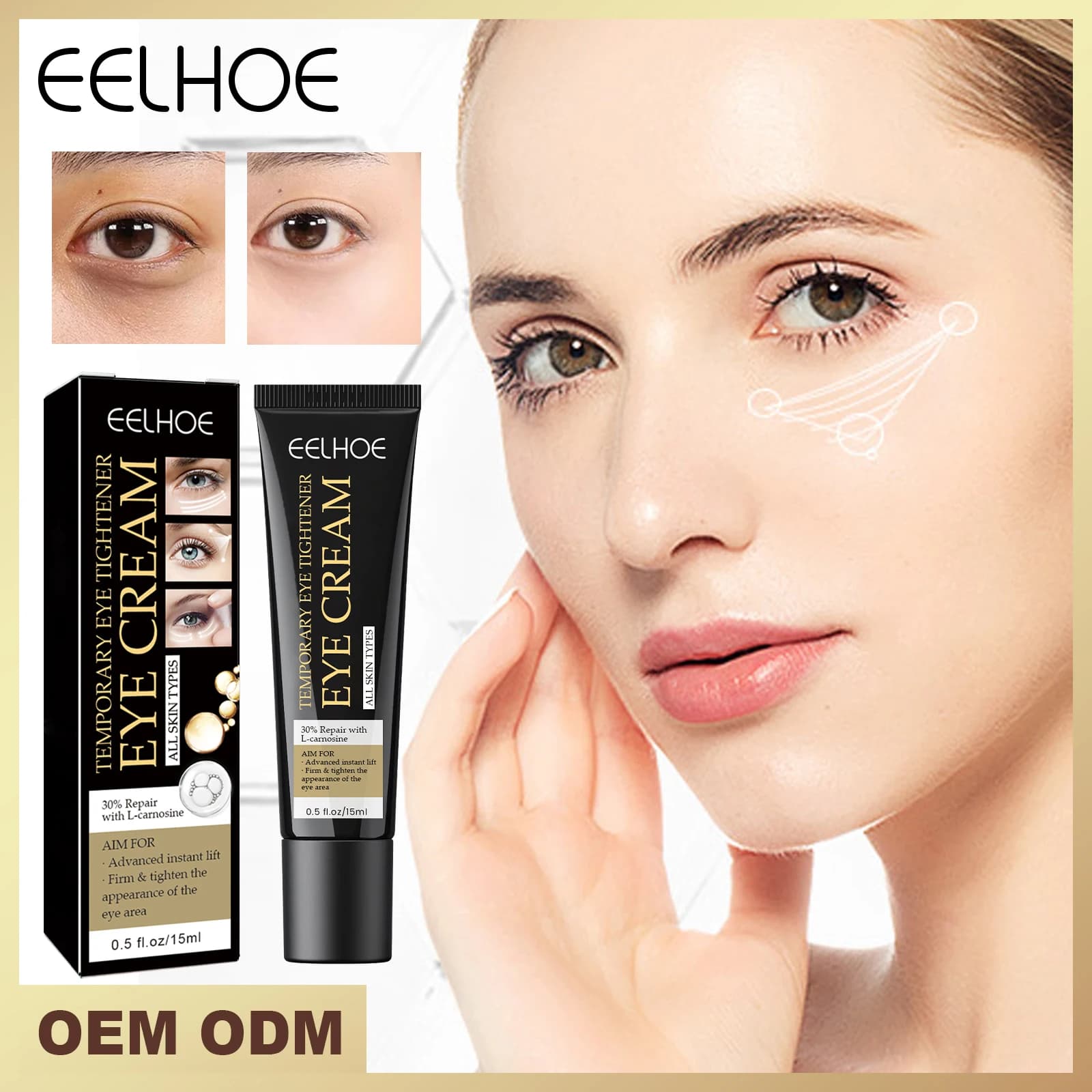 EELHOE Eye Firming Cream for Dark Circles Removal Anti Bags Under the Eyes Moisturizing Eye Contour Nourishing Eye Repair Cream