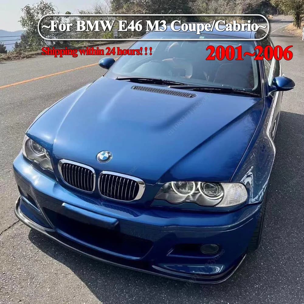 For BMW E46 M3 Coupe/Cabrio 2001-2006 Car Front Bumper Lip Spoiler Splitter Diffuser Canards ABS Gloss Black Bodykits Tuning