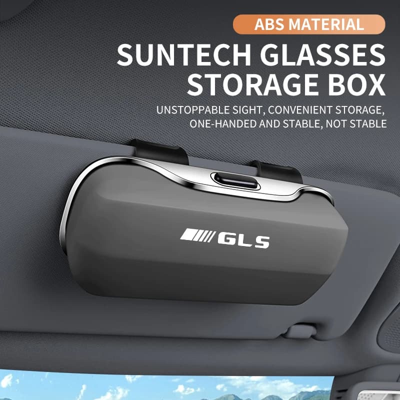 Custodia per occhiali per auto Scatola per occhiali da sole Porta visiera parasole Scatola per telaio protettivo Clip per occhiali portatile per Mercedes Benz Gls GLS