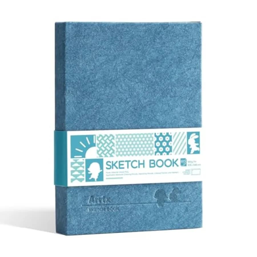 Premium Sketchbook 5.8"x4.1" - 60 Sheets/120 Pages, 180gsm Acid-Free Paper Blank Sketch Book, Hardcover Portable Artist Sketch