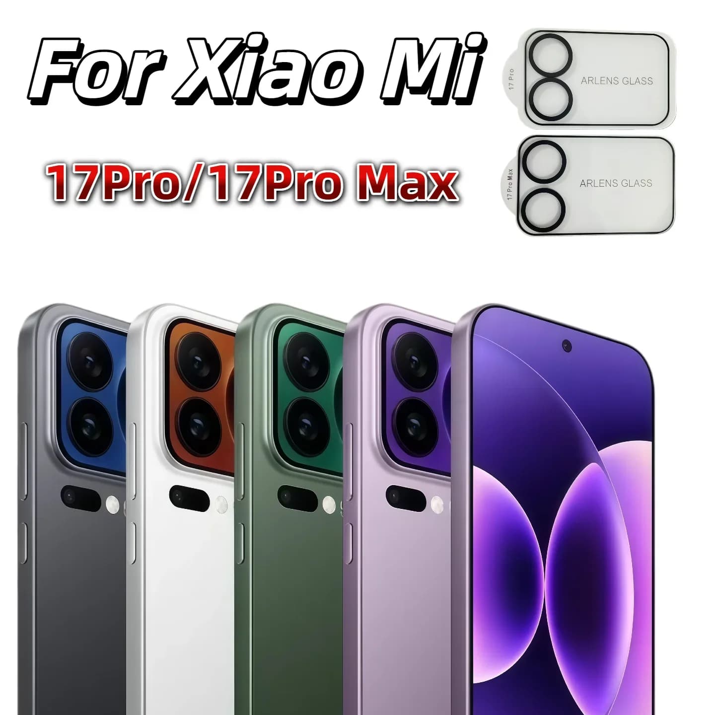 2 Pezzi Protezione Schermo in Vetro Temperato Anti-rottura a Copertura Totale per Xiaomi 17 Pro Max/17 con Protezione Lente Fotocamera e Cover Posteriore