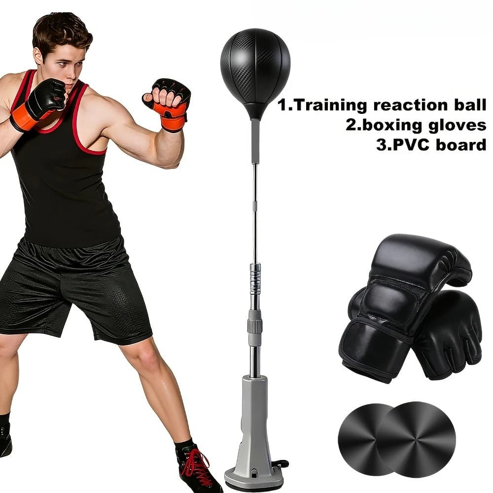 Indoor Training Boxing Ball, Adjustable Fast Ball with Robusta Suction Cup Base, Suitable for Adults and Young People