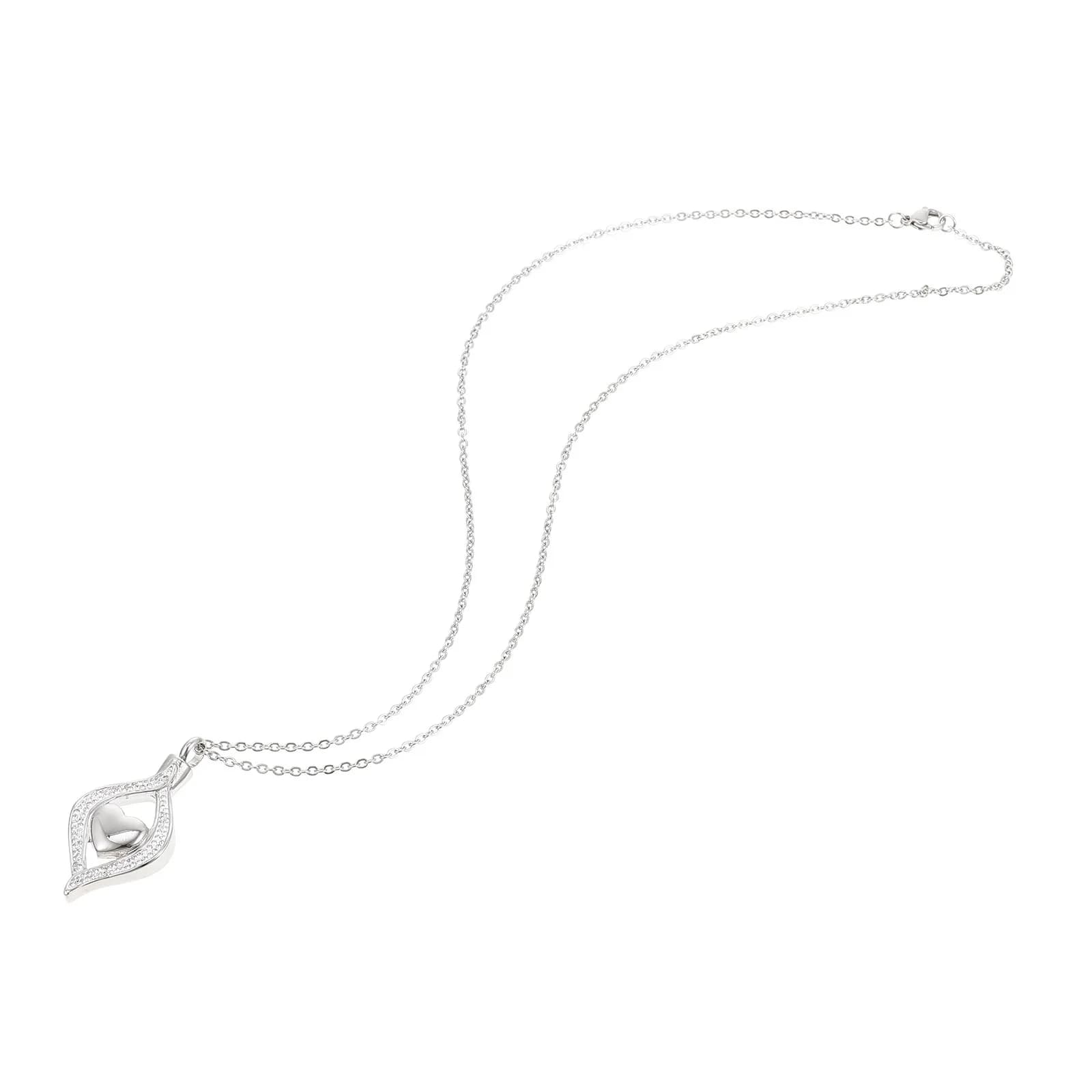 Ashes Necklace Heart Urn Necklace Sturdy Stainless Steel Perfume Diffuser Memorial Cremation Jewelry for Cherishing Loved One