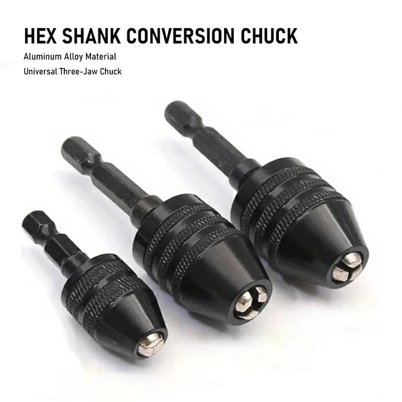Three Gaw Collet Quick Tools, Keyless Conversion Chuck Adapter For Twist To Electric,1/4-Inch Hex Shank Drill Bit Set
