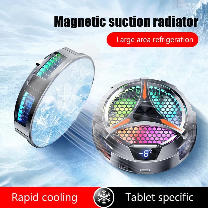 X42 Ventola di raffreddamento magnetica per tablet iPad Radiatore dedicato con display digitale a LED Dispositivo di raffreddamento del caricabatterie di tipo C per iPad iPhone Mac