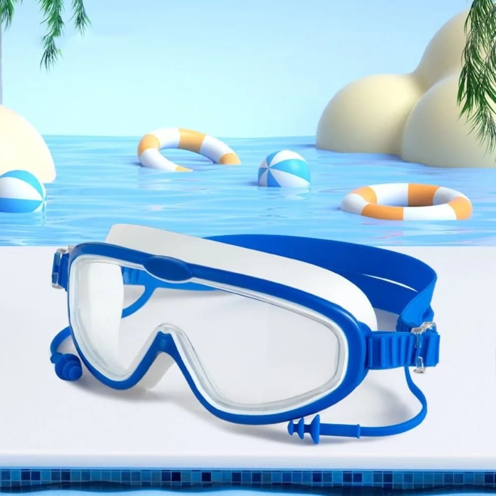 Diving Big Frame Swimming Goggles Anti Fog Wide View Swim Glasses Transparent Elastic Swimming Eyewear /Adult
