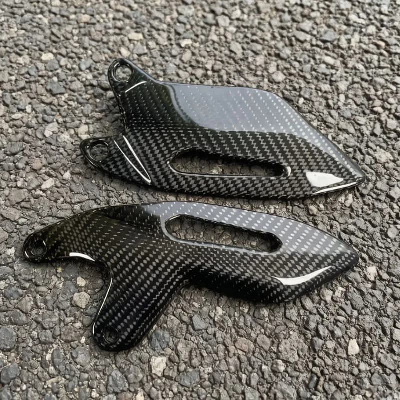 For Kawasaki Ninja H2 H2R 2015-2024 100％ Carbon Fiber Rear Foot Heel Guards Motorcycle Accessories Footrest Wings Protector
