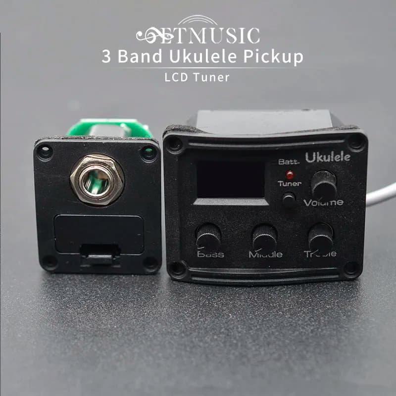 Pickup Ukulele elettronico a 3 bande UK Mini Guitar EQ equalizza Piezo duro con sistema di sintonizzazione Pikups LCD per UK Guitarra