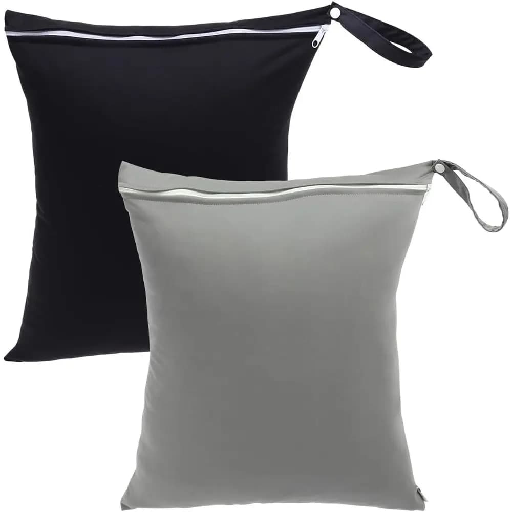 Travel Laundry Bags 2 Pack, Ideal for Travel, Gym and Swimming - Washable Waterproof Wet Dry Bags for Dirty Clothes, Bathing Sui