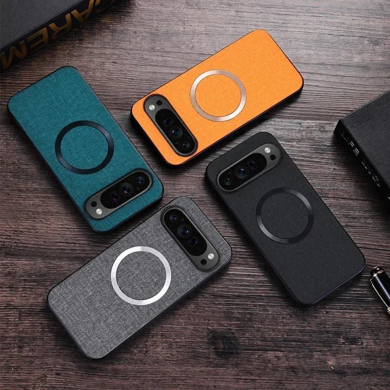 Premium Magnetic Fabric Phone Case for Google Pixel 10 9 8 7 Pro 10A 9A 8A 7A XL for MagSafe wireless shock charging cover