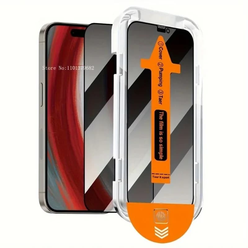 Custodia antipolvere Anti-peeping in vetro temperato adatto per iPhone 16 15 14 Pro Max 11 12 13 Pro Mini XR XS Max Glass
