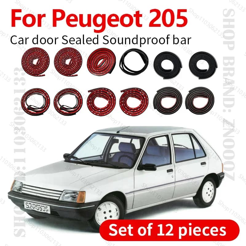Per 1983-1998 Peugeot 205 Auto Porta Striscia di Tenuta In Gomma Doppio Strato di Tenuta Protezione Insonorizzata Striscia Antipolvere Striscia di Tenuta 12 PZ