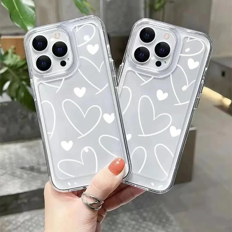 Love Heart Clear Phone Case For Phone Case For IPhone 15 Pro Max 14 11 12 13 Mini XR XS 7 8 6 6S Plus SE 2022 Soft TPU Cover