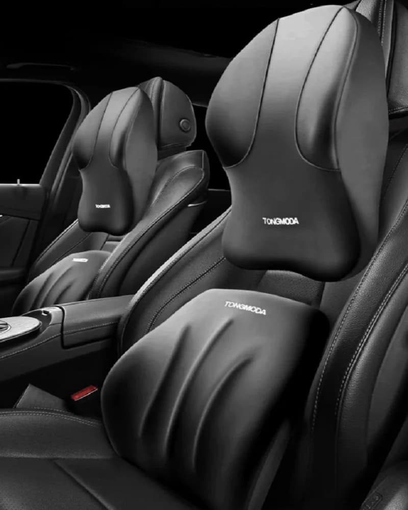 Cuscino per il collo dell'auto in memory foam Supporto per la schiena lombare protettivo Cuscino per poggiatesta per auto universale traspirante Forniture per auto