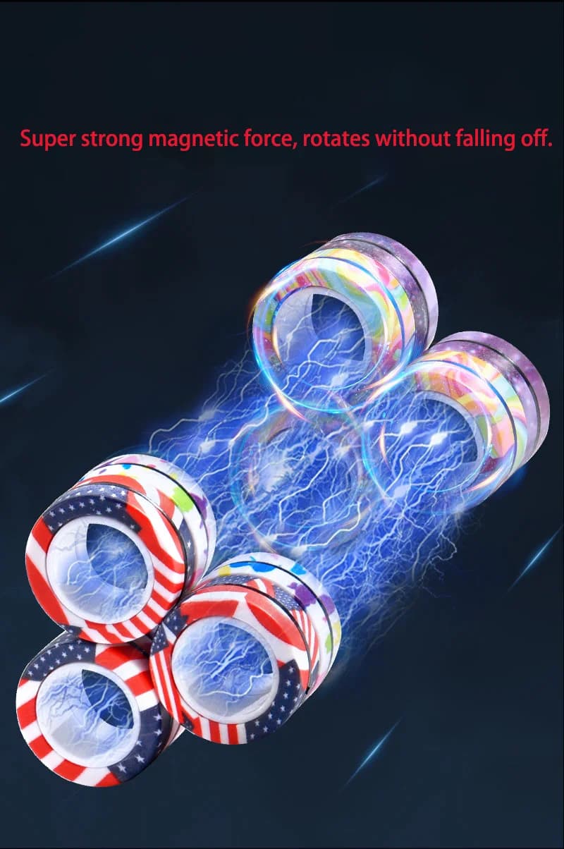 Set di 3 Anelli Magnetici Antistress, Braccialetto Magico Sbloccabile, Giocattolo per Decompressione, Anello da Dito per Alleviare lo Stress