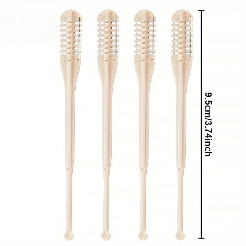 Set di 4 Trimmer Manuali per Peli del Naso, Kit di Cura Maschile Multiuso Sicuro, Rimuovi Peli Nasali e delle Orecchie Portatile con Spazzola per la Pulizia