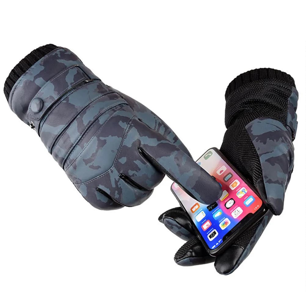 1 paio di guanti invernali spessi e traspiranti, antivento, impermeabili, compatibili con il touch screen, per ciclismo, corsa, escursionismo, sport all'aria aperta