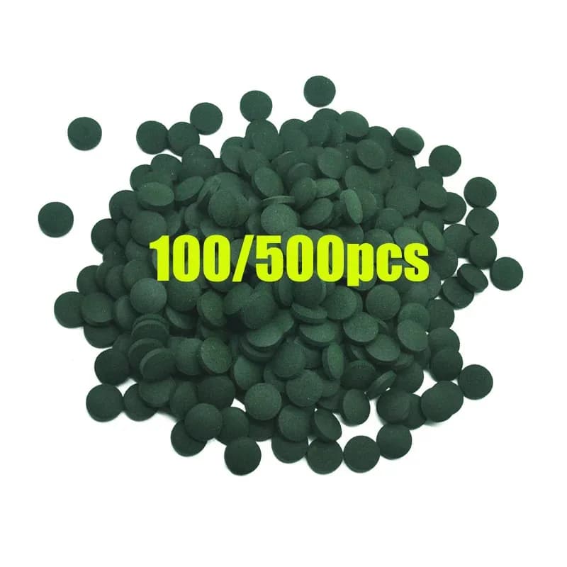 100-500 pz compresse di spirulina ad alta purezza spirale alghe arricchimento preferito animali domestici cibo pesce cristallo gamberetti rossi cibo per pesci acquario