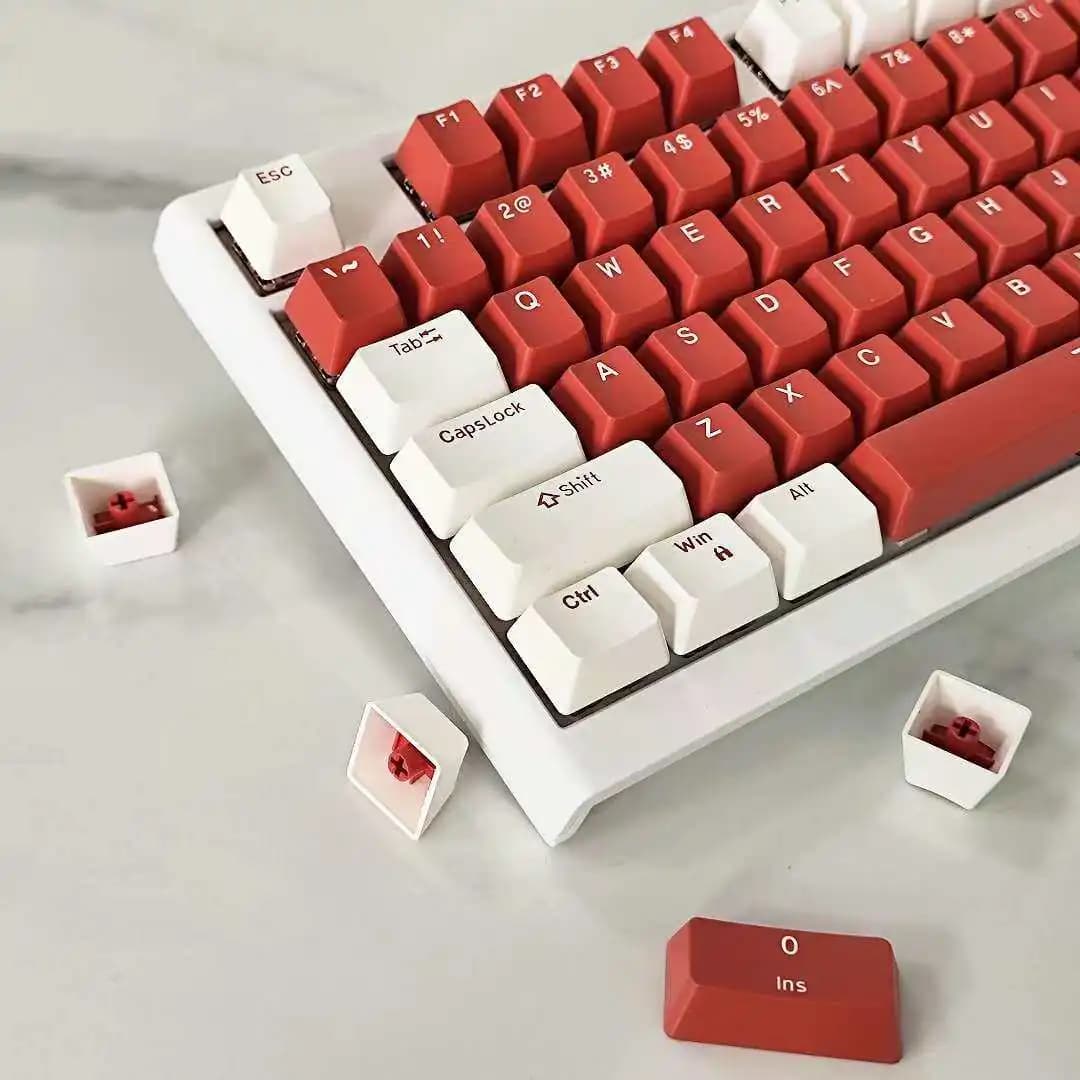 Keycaps, Tasti per Tastiere Meccaniche Stampati a Iniezione Bicolore, Caratteri Chiusi Adattati per Tastiere 61/87/98/104