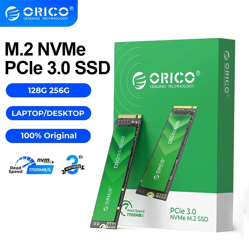 ORICO M.2 NVMe SSD PCIe3.0 1700 MB/s 2280 PCIe Gen3x4 NVMe ssd Disco rigido interno a stato solido per PC portatile Desktop Gioco 3D FAI DA TE