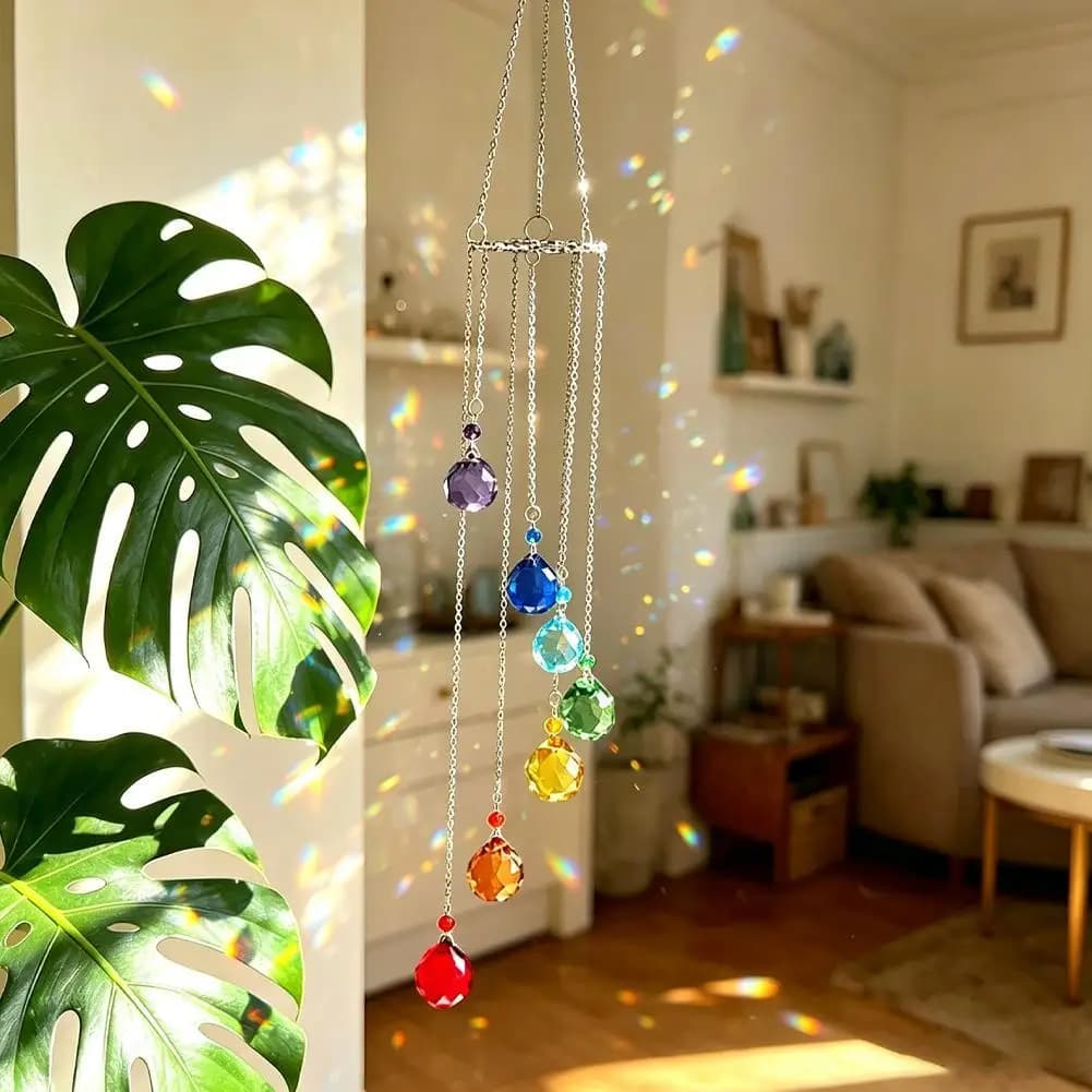 Crystal Prisms Suncatchers for Window Hanging Rainbow Maker Chakra Crystal Suncatchers Indoor Window Christmas Decorations Gifts
