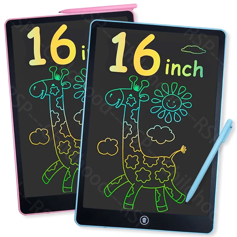 Tavoletta LCD da disegno RSP da 16 pollici, lavagna per scrittura, lavagna per schizzi, lavagna per messaggi, pittura, giocattoli educativi per bambini, regali per bambini