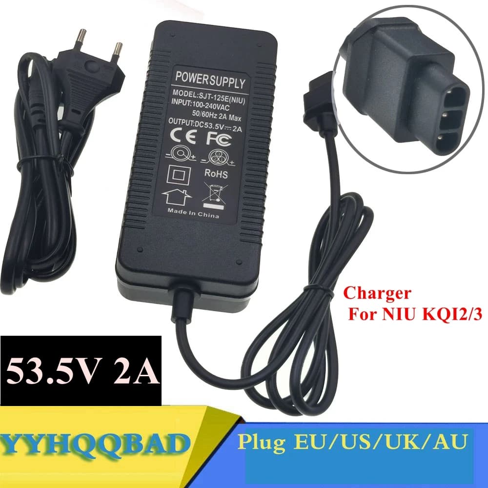 53.5V 2A Battery Charger for NIU KQI 2/3 electric ebike scooter
