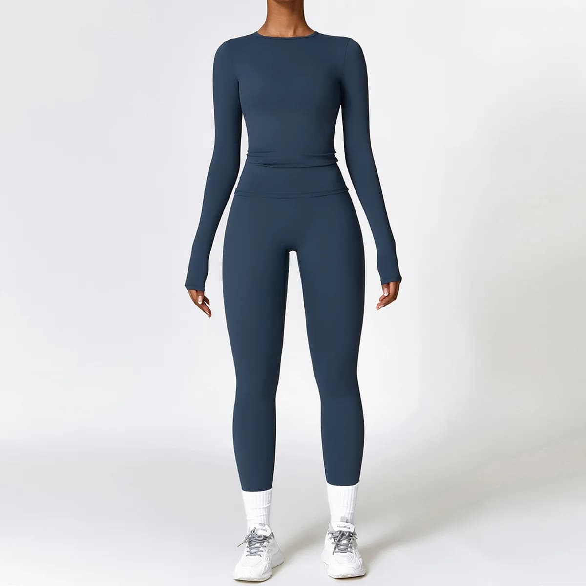 2/3 pezzi set da yoga set da allenamento per donna abbigliamento sportivo senza cuciture abbigliamento da palestra fitness manica lunga crop top leggings a vita alta tute sportive