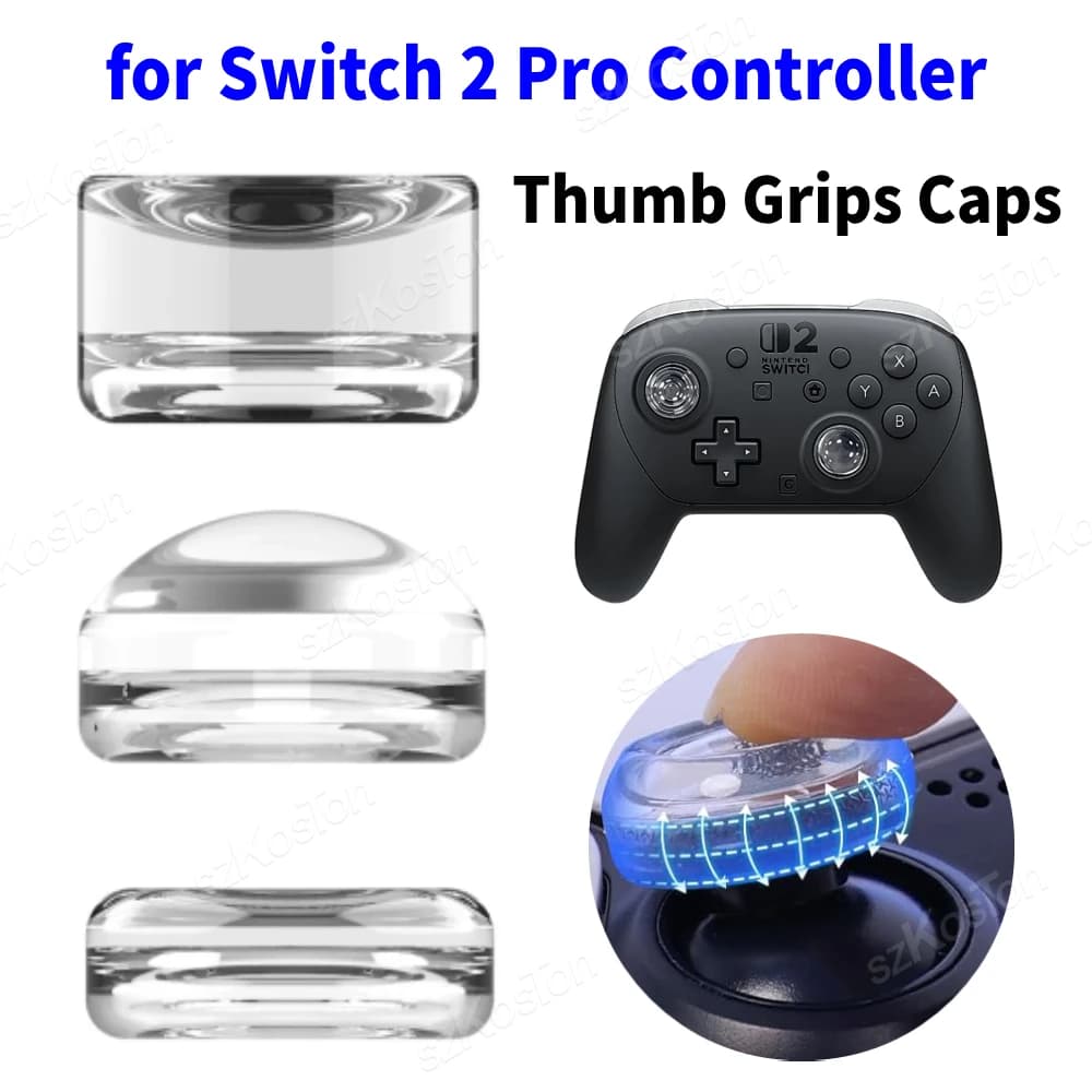 Cappucci per impugnature per pollice trasparenti per controller Switch 2 Pro Copri joystick in silicone morbido antiscivolo per accessori da gioco Switch2