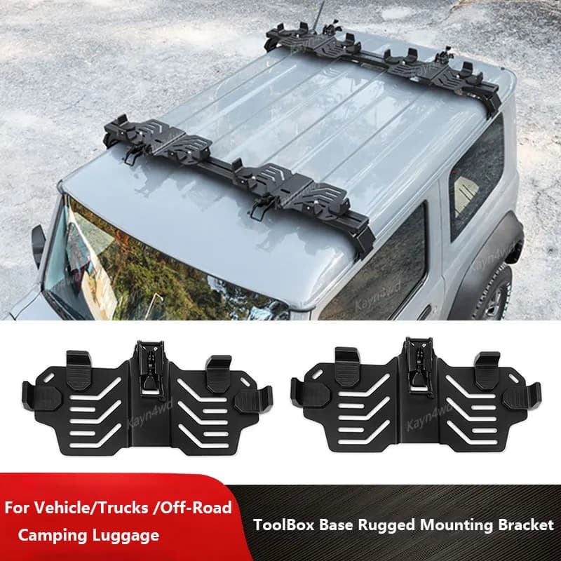 Accessori fuoristrada 4x4 Base universale per cassetta degli attrezzi da tetto da 2 pezzi Staffa di montaggio robusta per veicoli/camion/off-road/bagagli da campeggio