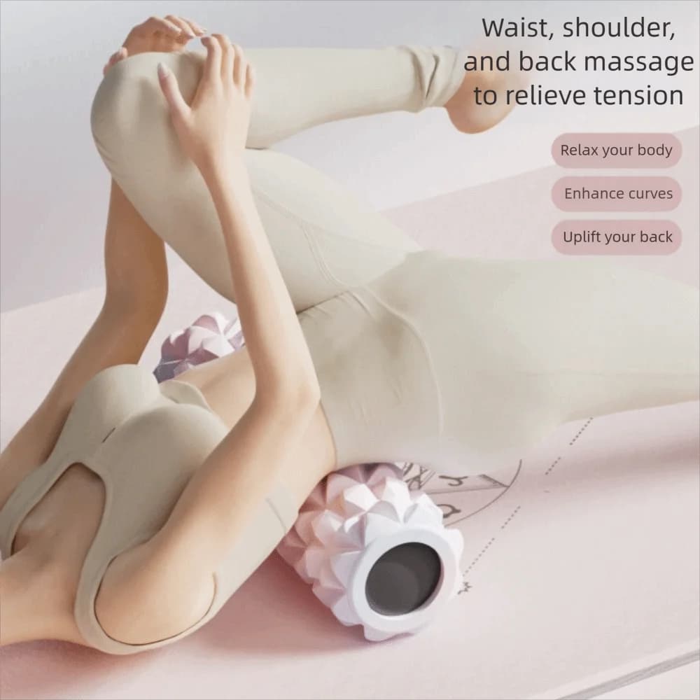 30/45 cm EVA Foam Roller Deep Fabric Massage Portable Yoga Massage Roller Lumbar Muscle Relaxation Roller Fitness Roller