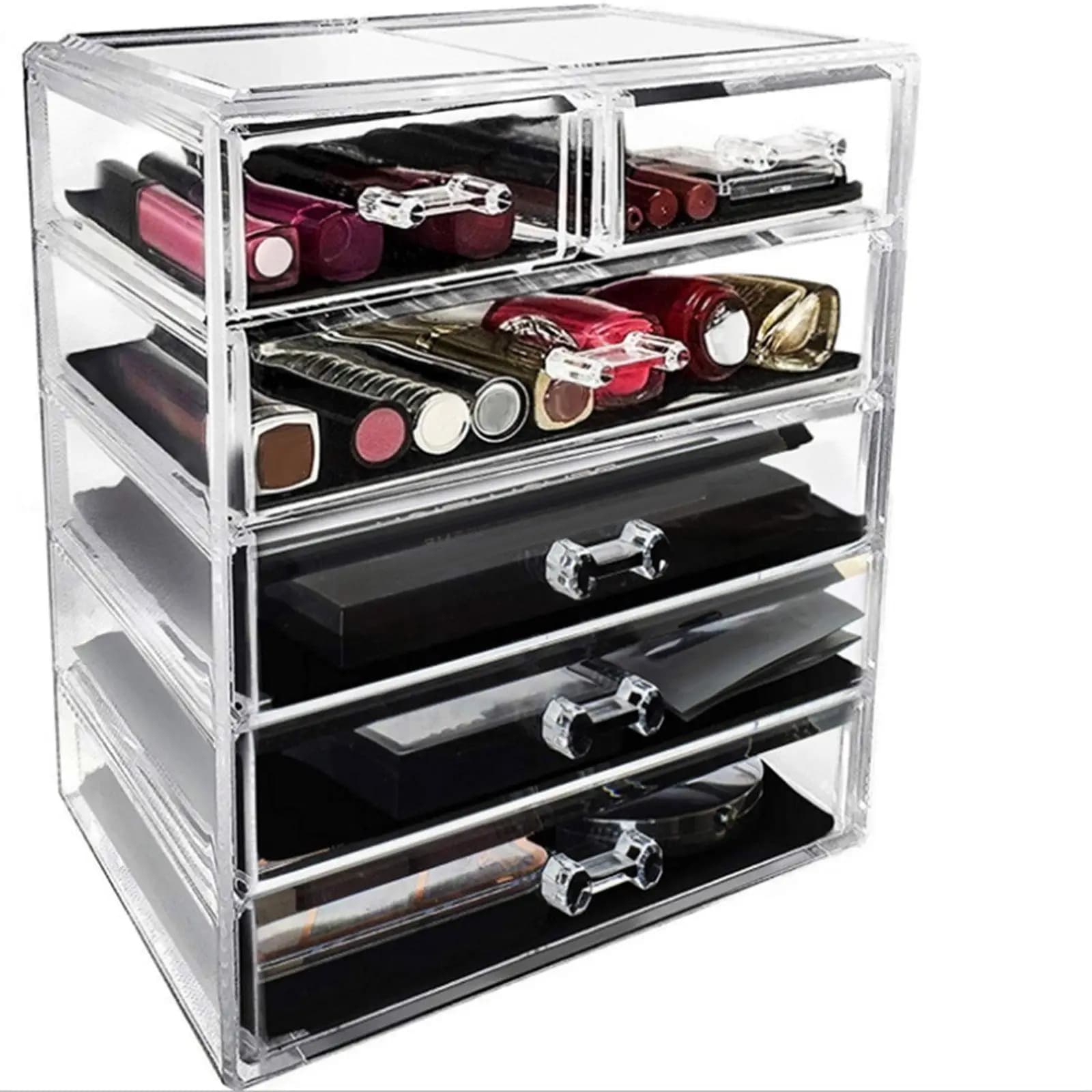 Acrylic Nail Polish Storage Box Makeup Organizer Desktop Holder Box for Home Office Bathroom